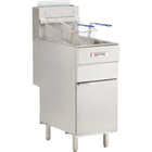 Freidora a gas, 40 lbs, 2 canastas