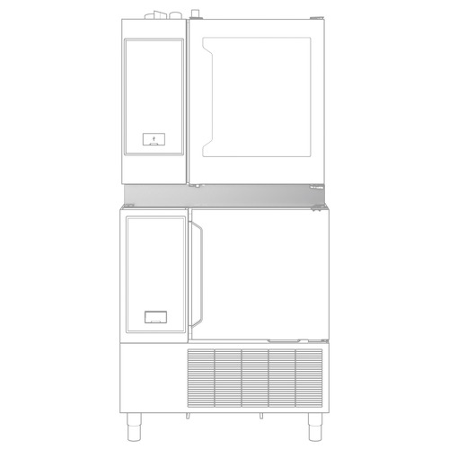 KIT DE APILADO PARA HORNO 6 GN 1/1 SOBRE ABATIDOR/CONGELADOR 6 GN 1/1 - H = 100MM