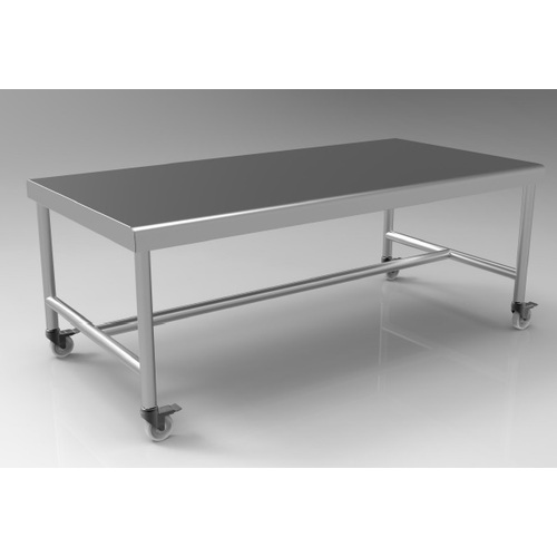 Mesa móvil en acero inoxidable, dimensiones 900x1800x800 mm, modelo ME-9018080