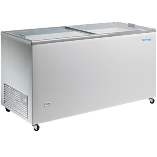 Congelador horizontan con puertas corredizas de cristal, 1063 mm de frente