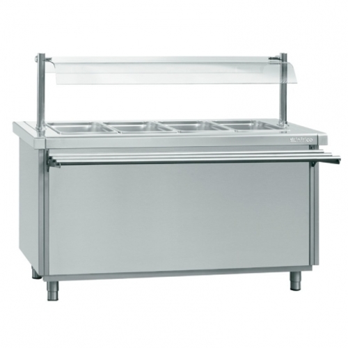 Cuba fría para autoservicio con reserva refrigerada para 4 bandejas gn 1/1