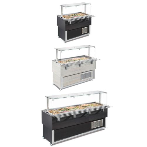 Base refrigerada 4 bandejas gn 1/1 color wengé