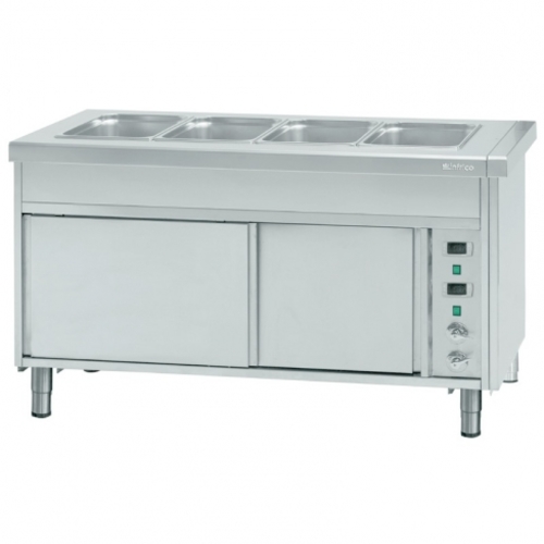 Mesa de servicio baño maría 6 GN con reserva caliente