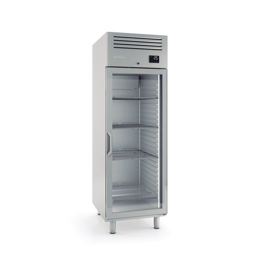 Refrigerador vertical en acero inoxidable, 1 puerta de vidrio, 560 l GN 2/1