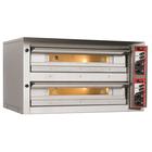 Horno para pizza, 2 cámaras, eléctrico, control analógico, capacidad para 6+6 pizzas de Ø 33 cm