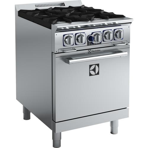 Cocina a gas con 4 quemadores y horno estático de 24"