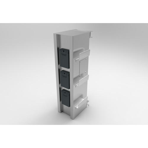 Gabinete cargador para teléfonos celulares, sujeción a poste