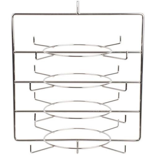 4-tier circle display rack with pizza pan retainers for fsdt holding and display cabinets